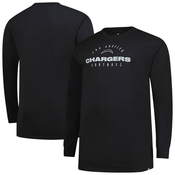 Men's Fanatics Black Los Angeles Chargers Big & Tall Coverage Scheme Long Sleeve T-Shirt
