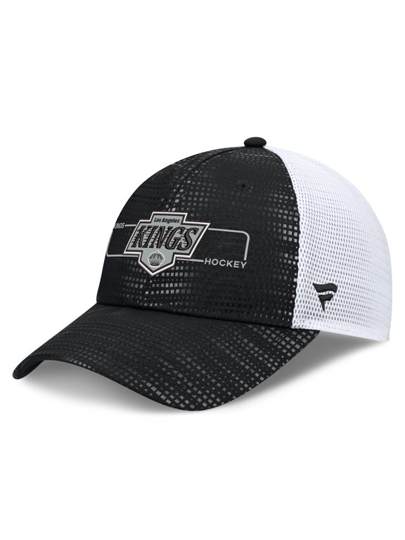 Men's Fanatics Black Los Angeles Kings Authentic Pro Rink Boxed Logo Trucker Hat