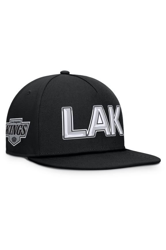 Men's Fanatics Black Los Angeles Kings Authentic Pro Rink Team Code Snapback Hat