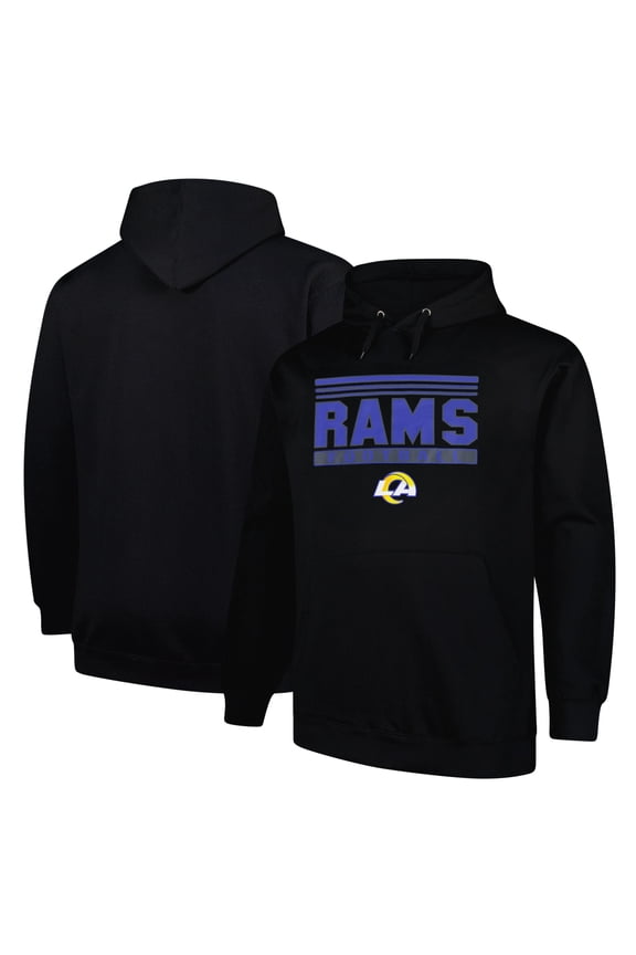 Men's Fanatics Black Los Angeles Rams Big & Tall Pop Pullover Hoodie