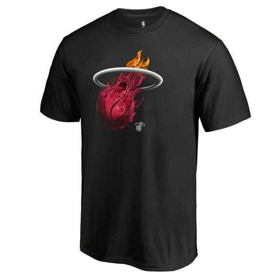Men's Fanatics Black Miami Heat Midnight Mascot 2 T-Shirt