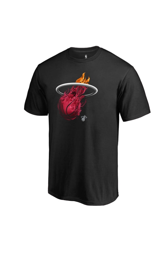 Men's Fanatics Black Miami Heat Midnight Mascot 2 T-Shirt