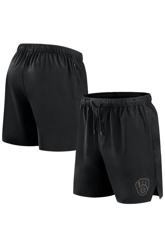 Men's Fanatics Black Milwaukee Brewers Front Office Micro Tonal Shorts
