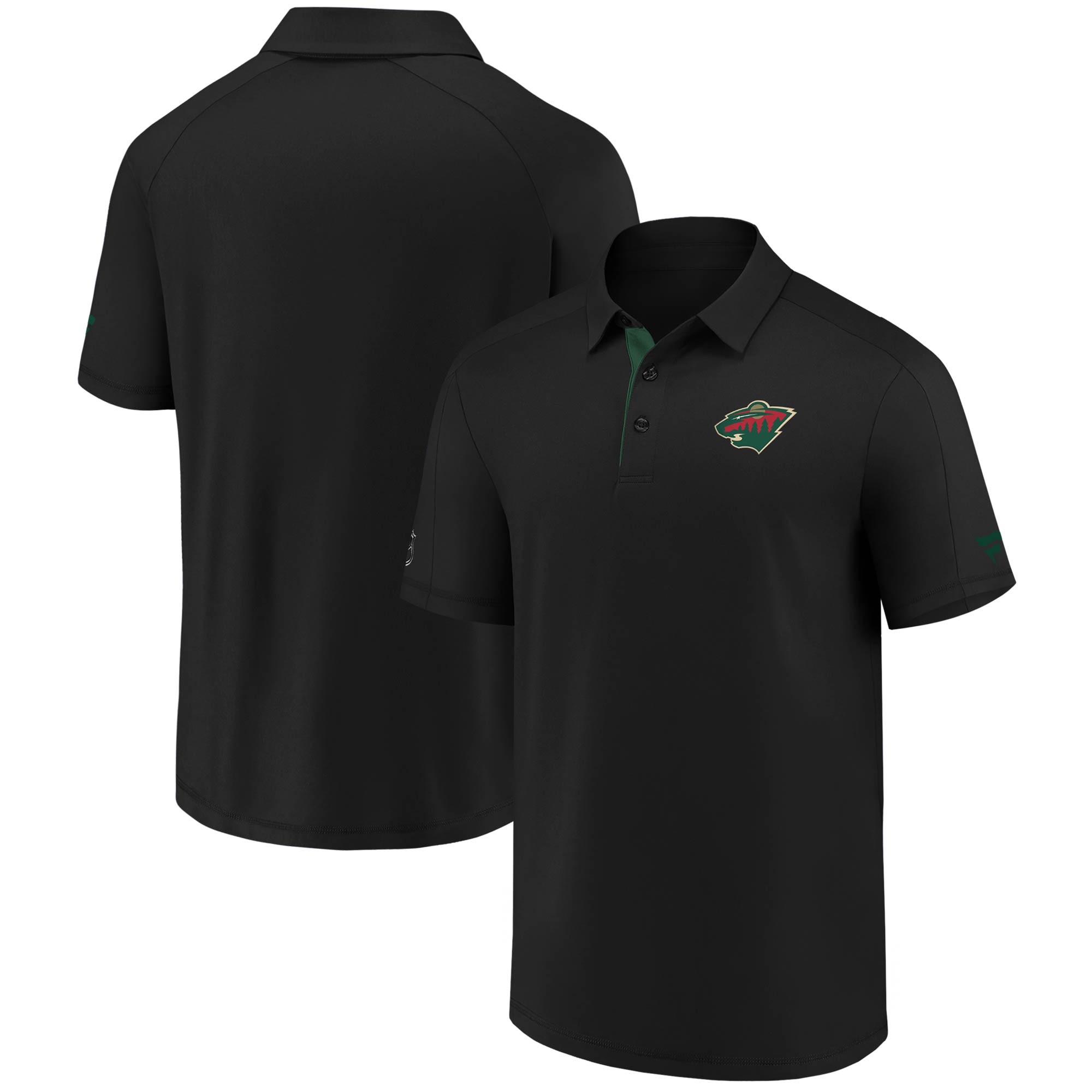 Men's Fanatics Black Minnesota Wild Authentic Pro Locker Room Polo