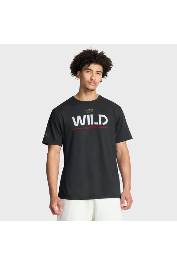 Men's Fanatics Black Minnesota Wild Authentic Pro Primary T-Shirt