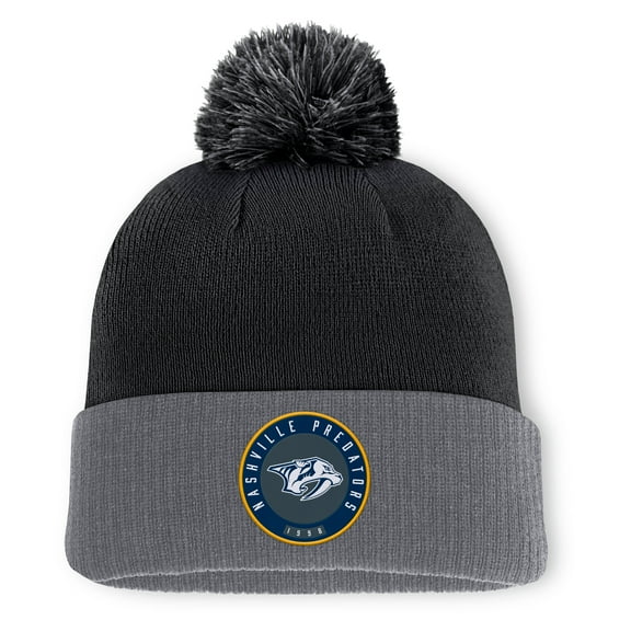 Men's Fanatics Black Nashville Predators Aspyn Cuffed Knit Hat with Pom