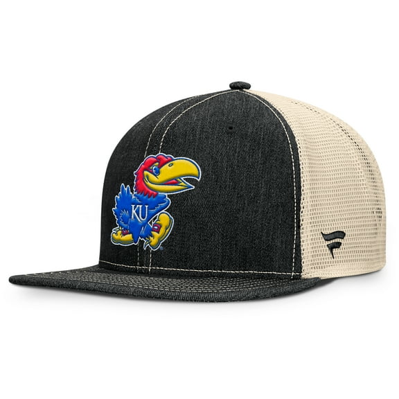 Men's Fanatics Black/Natural Kansas Jayhawks Legend Trucker Snapback Hat