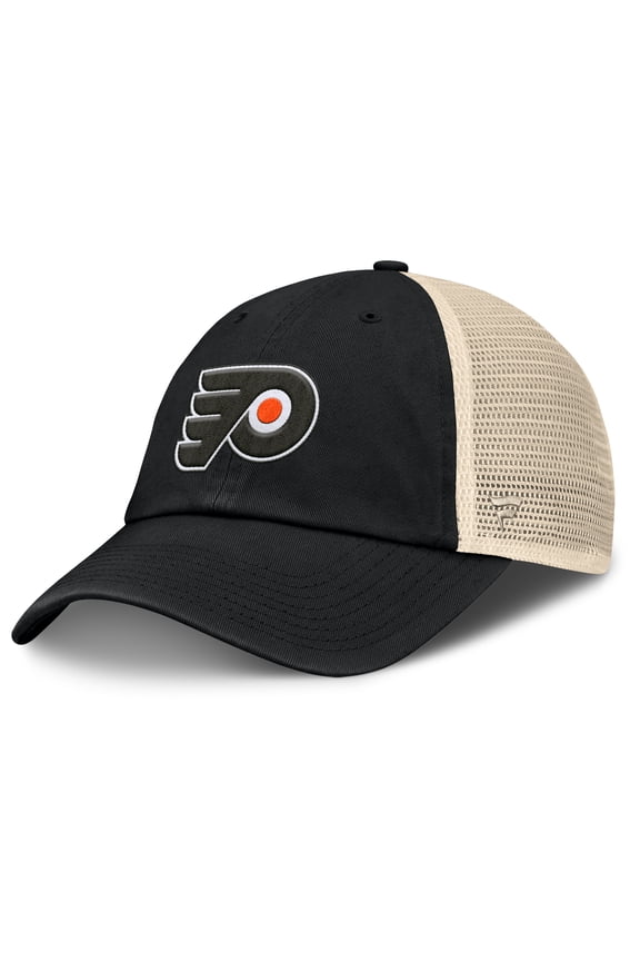 Men's Fanatics Black/Natural Philadelphia Flyers Rival Trucker Adjustable Hat
