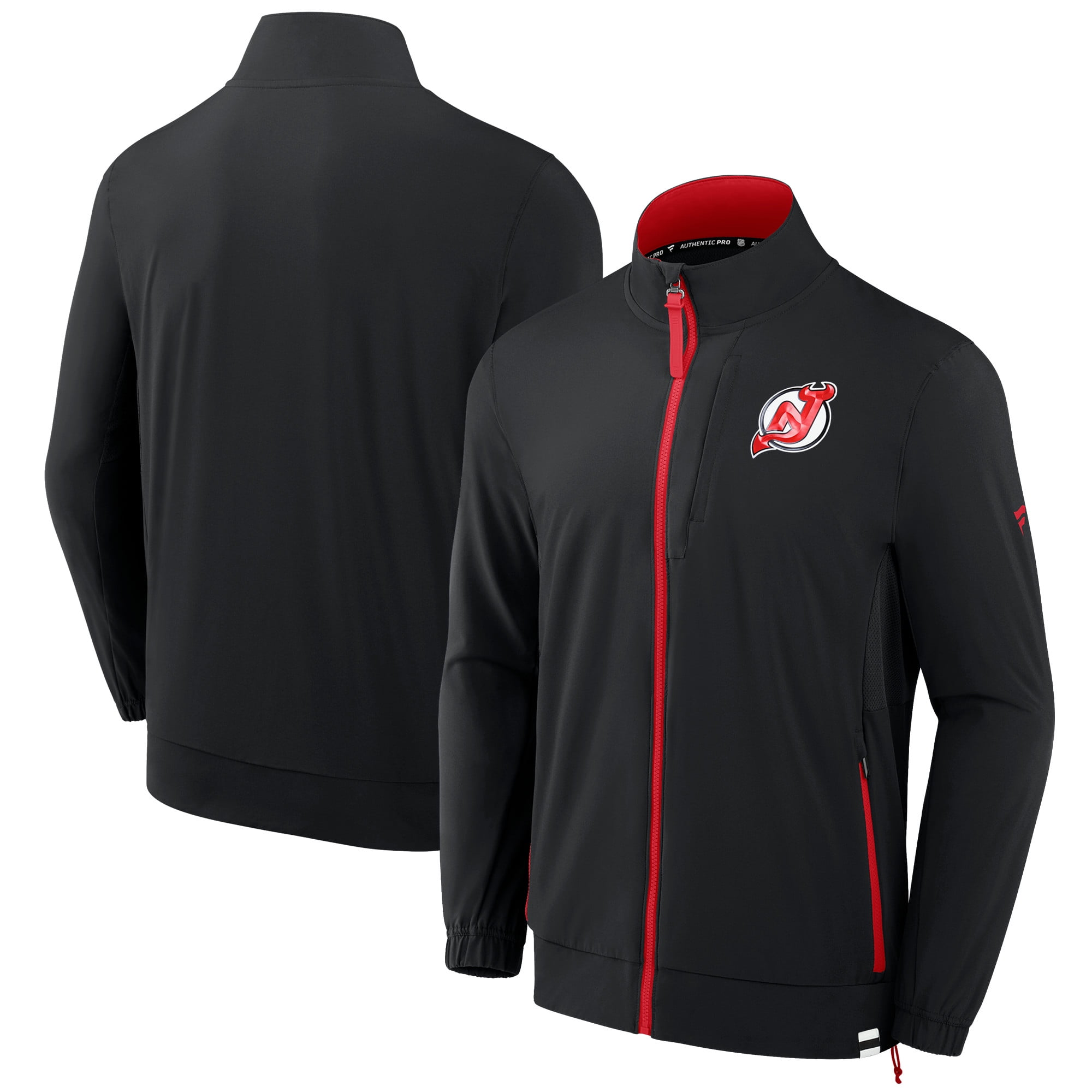 Men's Fanatics  Black New Jersey Devils Authentic Pro Rink Coaches Full-Zip Jacket