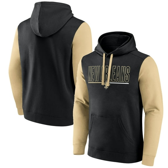 Men's-Fanatics Black New Orleans Saints Big & Tall Outline Pullover Hoodie