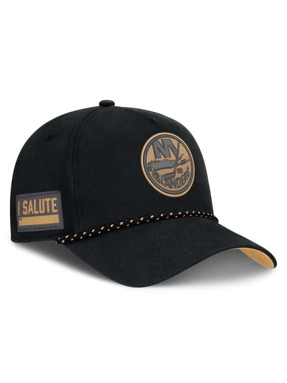Men's-Fanatics Black New York Islanders Military Appreciation Authentic Pro A-Frame Adjustable Hat
