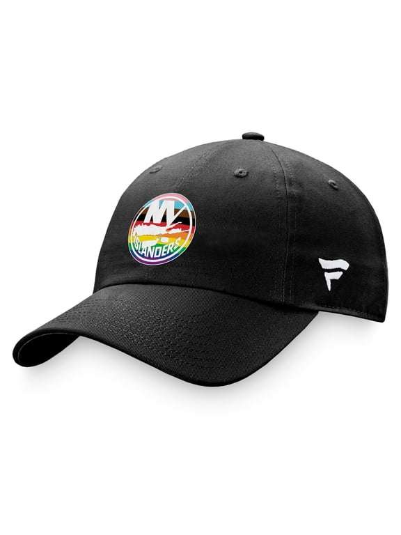 Men's Fanatics Black New York Islanders Team Logo Pride Adjustable Hat