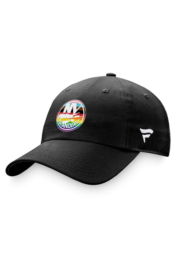 Men's Fanatics Black New York Islanders Team Logo Pride Adjustable Hat