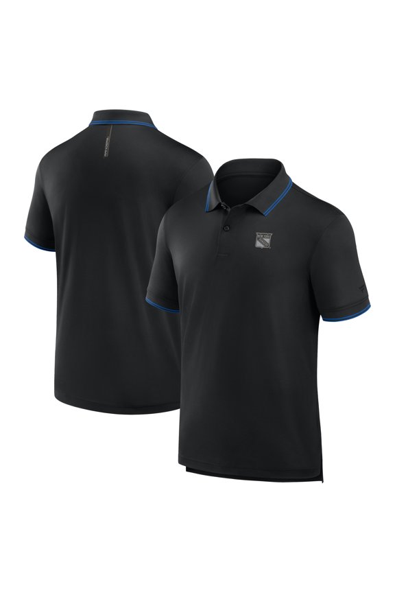 Men's Fanatics Black New York Rangers Front Office Move Mono Polo