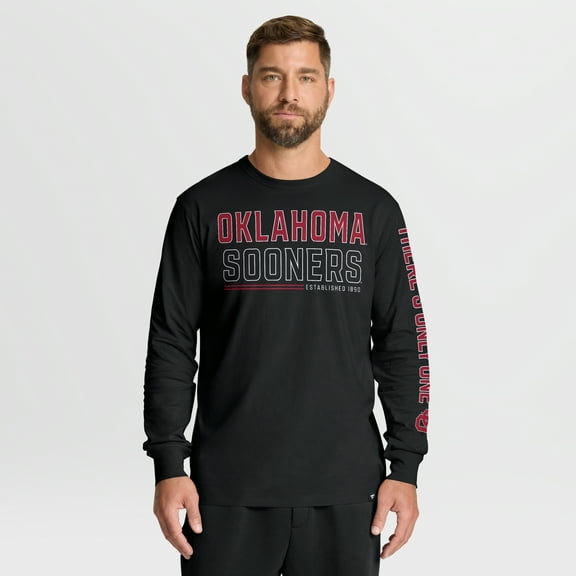 Men's Fanatics Black Oklahoma Sooners Quad Fuel The Fire Long Sleeve T-Shirt