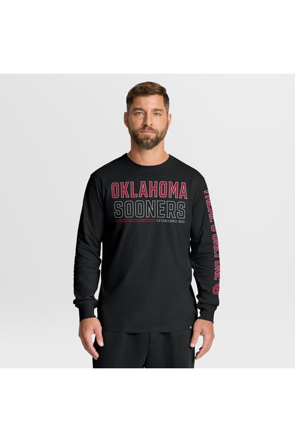 Men's Fanatics Black Oklahoma Sooners Quad Fuel The Fire Long Sleeve T-Shirt