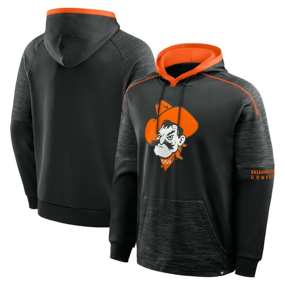 Men's Fanatics Black Oklahoma State Cowboys Quad Defender-Pullover Hoodie