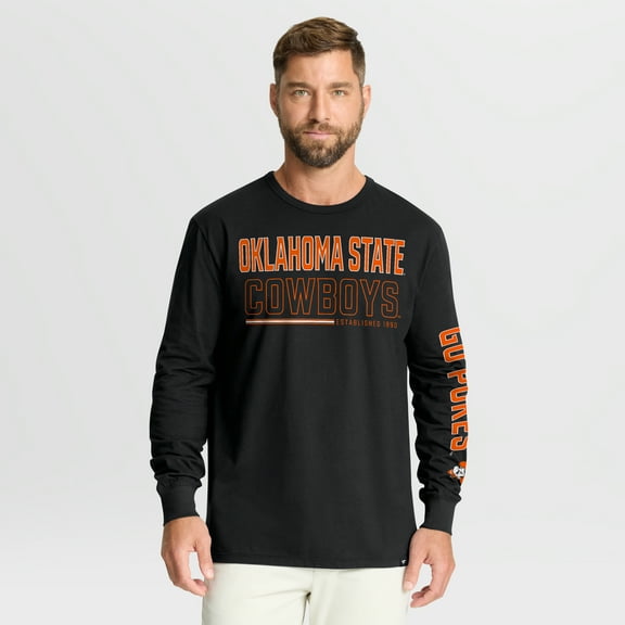 Men's Fanatics Black Oklahoma State Cowboys Quad Fuel The Fire Long Sleeve T-Shirt