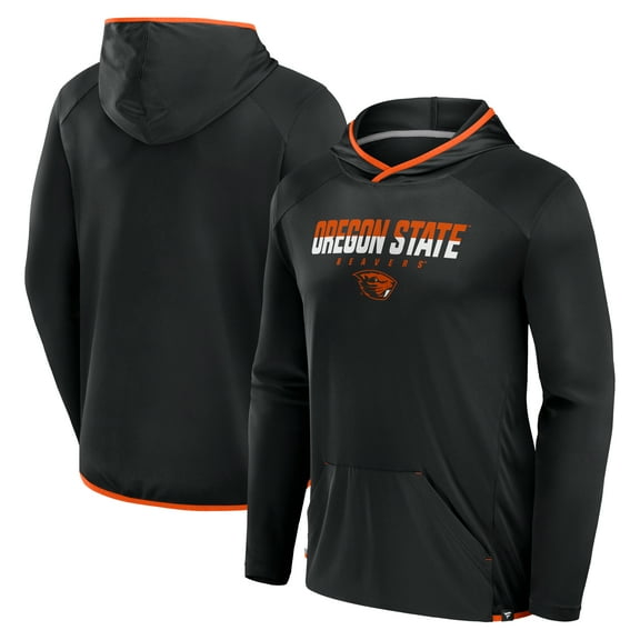 Men's Fanatics Black/Orange Oregon State Beavers Transitional Hoodie T-Shirt
