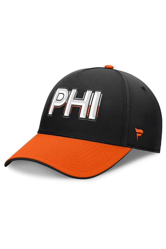 Men's Fanatics Black/Orange Philadelphia Flyers Authentic Pro Rink Team Code Flex Hat