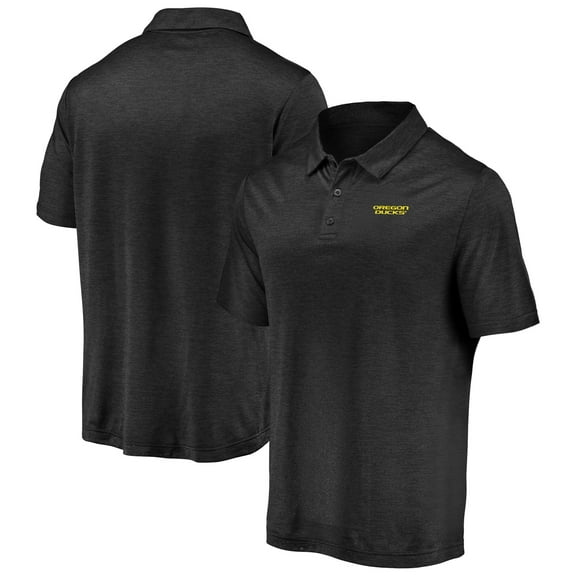 Men's Fanatics Charcoal Oregon Ducks Primary Logo Striated Polo