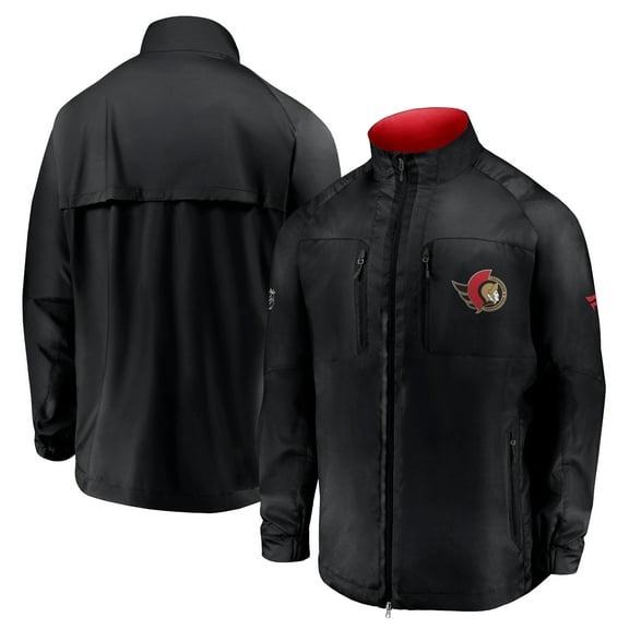 Men's Fanatics Black Ottawa Senators Authentic Pro Locker Room Rink Raglan Full-Zip Jacket