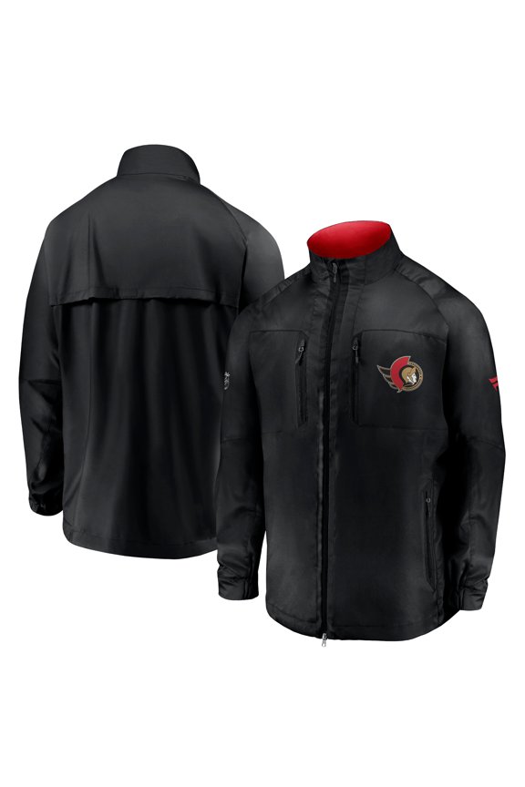 Men's Fanatics Black Ottawa Senators Authentic Pro Locker Room Rink Raglan Full-Zip Jacket