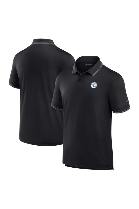 Men's Fanatics Black Philadelphia 76ers Front Office Pique Polo