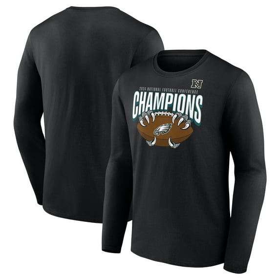 Men's Fanatics Black Philadelphia Eagles 2024 NFC Champions Hometown Not Done Long Sleeve T-Shirt