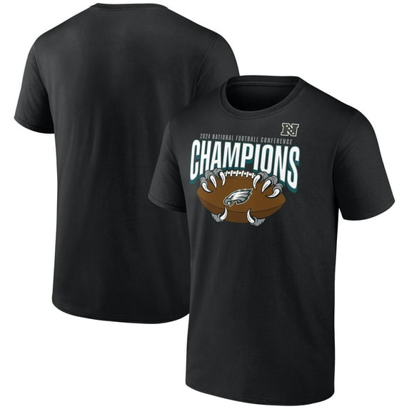 Men's Fanatics Black Philadelphia Eagles 2024 NFC Champions Hometown Not Done T-Shirt