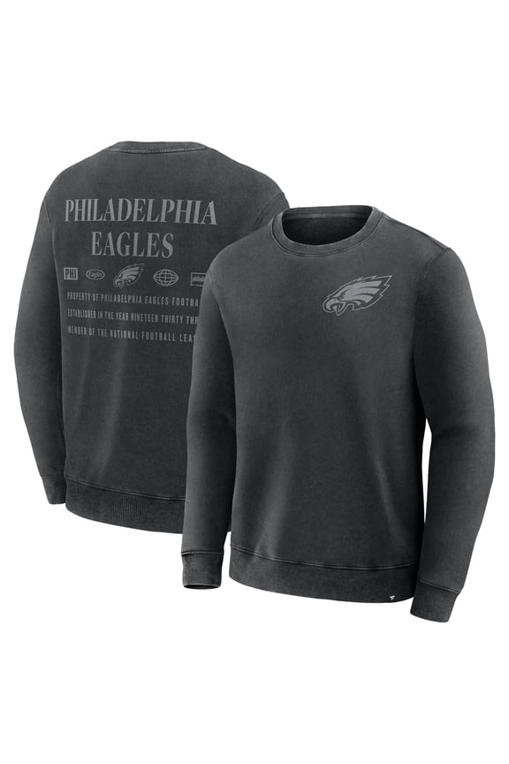 Men's Fanatics Black Philadelphia Eagles Deep Route Pullover Sweatshirt