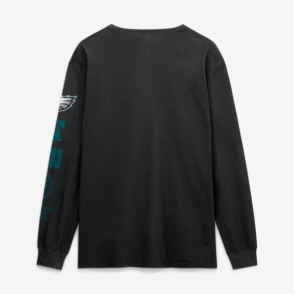 Men's Fanatics Black Philadelphia Eagles Checkdown Pass Long Sleeve T-Shirt