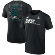 Men's Fanatics Black Philadelphia Eagles Super Bowl LIX Champions Roster Autograph Signing T-Shirt
