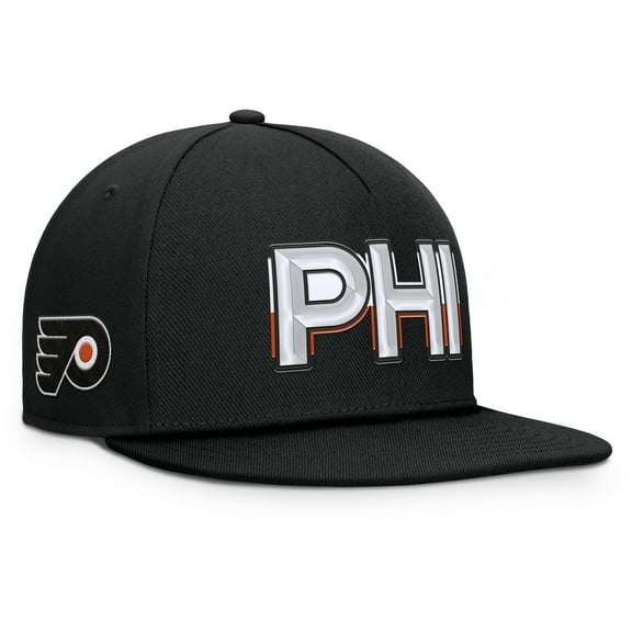 Men's Fanatics Black Philadelphia Flyers Authentic Pro Rink Team Code Snapback Hat