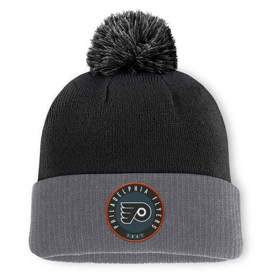Men's Fanatics  Black Philadelphia Flyers Aspyn Cuffed Knit Hat with Pom