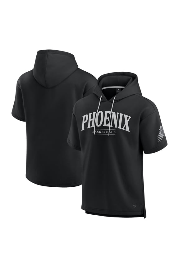 Men's Fanatics Black Phoenix Suns Elements Ready Short Sleeve Pullover Hoodie