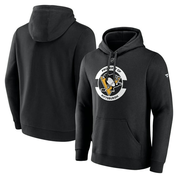 Men's Fanatics Black Pittsburgh Penguins Authentic Pro Core Secondary Fleece Pullover Hoodie