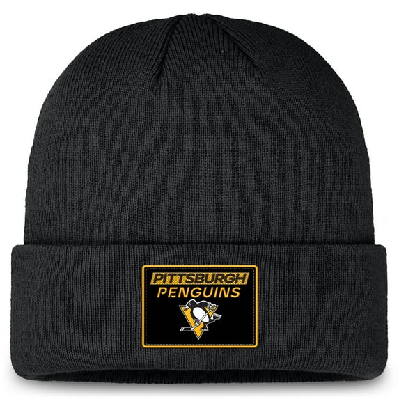 Men's Fanatics Black Pittsburgh Penguins Authentic Pro Cuffed Knit Hat