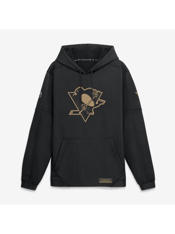 Men's Fanatics Black Pittsburgh Penguins Authentic Pro Military Appreciation Rink Fleece Hoodie