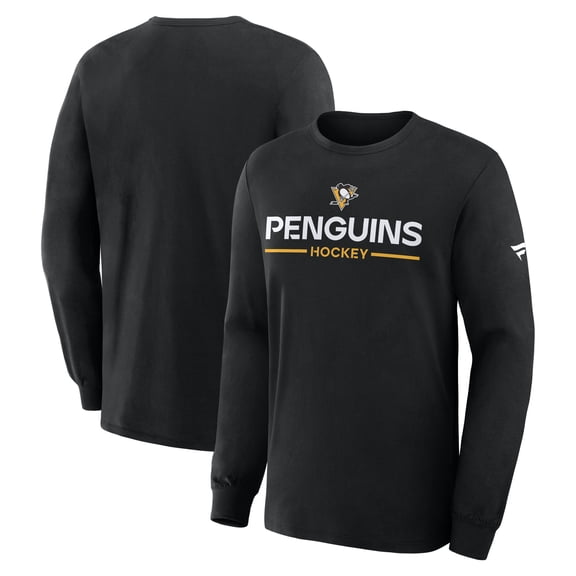 Men's Fanatics Black Pittsburgh Penguins Authentic Pro Primary Long Sleeve T-Shirt