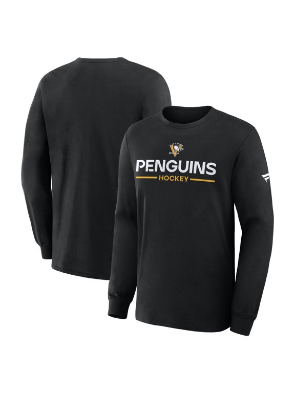 Men's Fanatics Black Pittsburgh Penguins Authentic Pro Primary Long Sleeve T-Shirt
