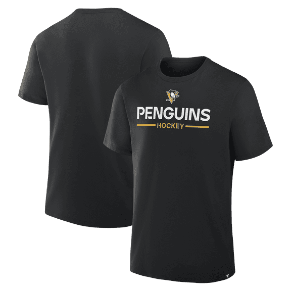 Men's Fanatics Black Pittsburgh Penguins Authentic Pro Primary T-Shirt