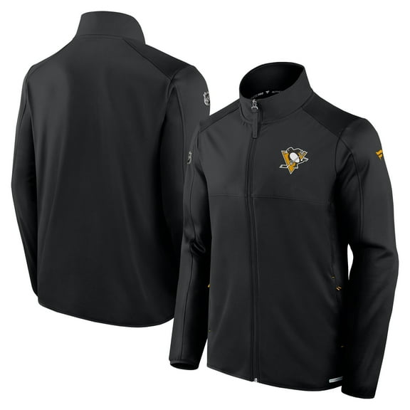 Men's Fanatics  Black Pittsburgh Penguins Authentic Pro Rink Fleece Full-Zip Jacket