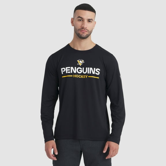 Men's Fanatics Black Pittsburgh Penguins Authentic Pro Rink Tech Long Sleeve T-Shirt