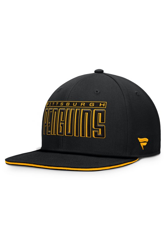 Men's Fanatics Black Pittsburgh Penguins Fundamental Gino Stack Snapback Hat
