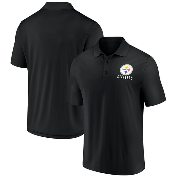 Men's Fanatics  Black Pittsburgh Steelers Lockup Polo