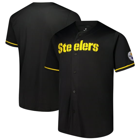 Men's Fanatics Black Pittsburgh Steelers Pop Full-Button Jersey