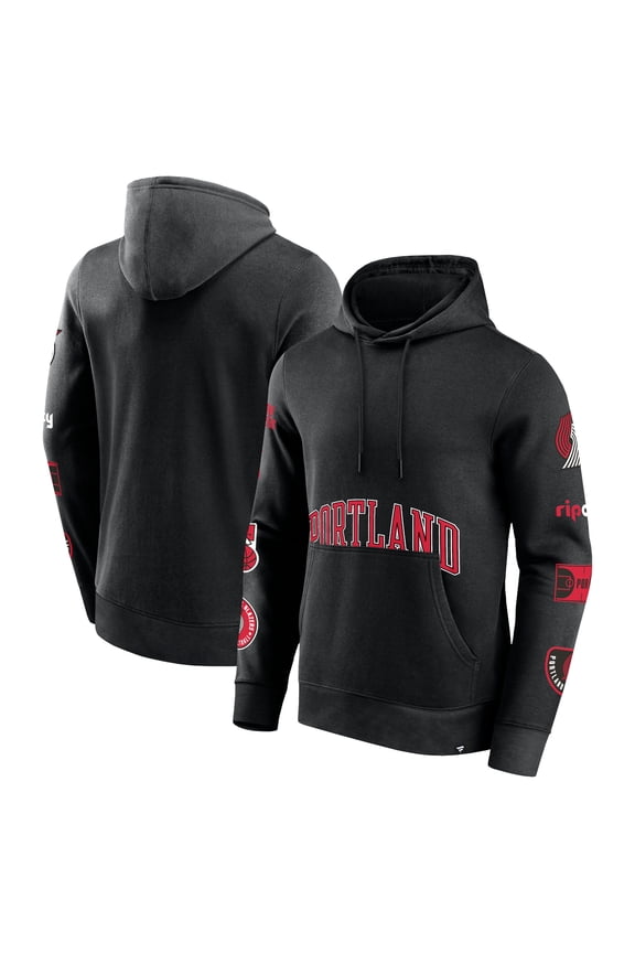 Men's Fanatics Black Portland Trail Blazers Home Court Pullover Hoodie