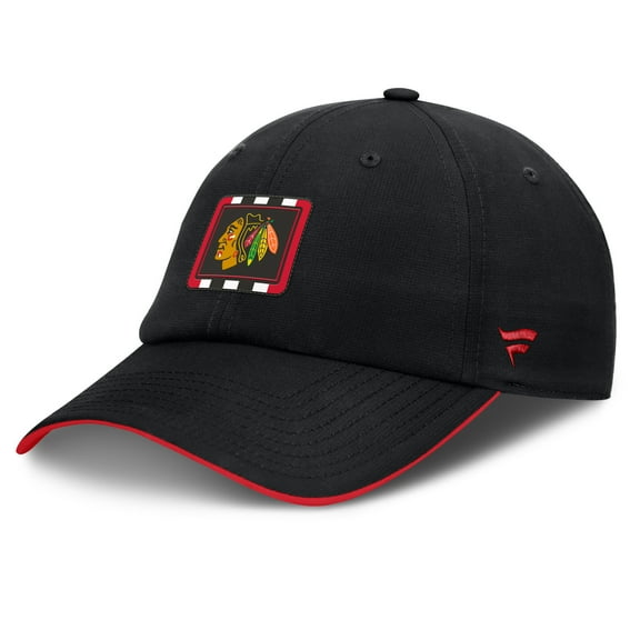 Men's Fanatics Black/Red Chicago Blackhawks Authentic Pro Ripstop Adjustable Hat