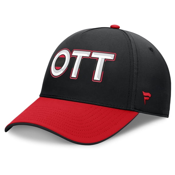 Men's Fanatics Black/Red Ottawa Senators Authentic Pro Rink Team Code Flex Hat